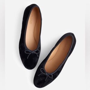 Madewell Flats Ballet Velvet Black Women’s size 8.5